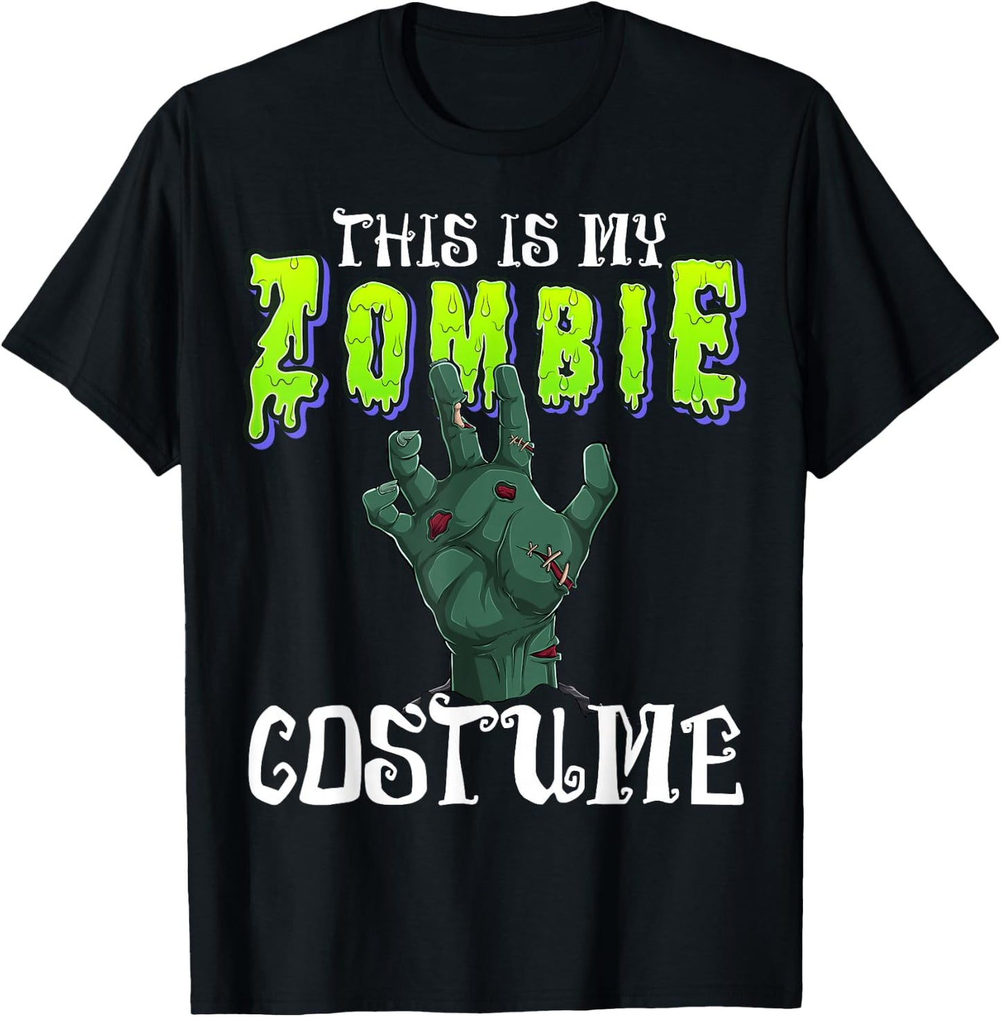 This Is My Zombie Costume - Halloween Costume Zombie Hand T-Shirt - T-Shirt | Black