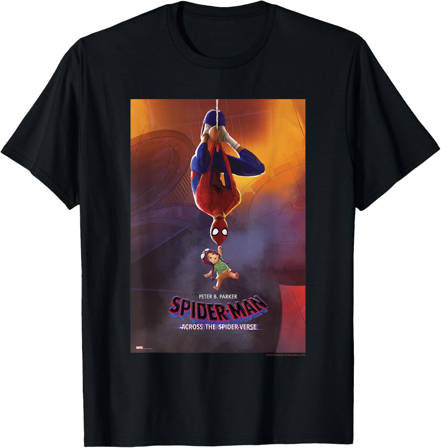Marvel Spider-Man Across The Spider-Verse Part 1 Peter & May T-Shirt - T-Shirt | Black