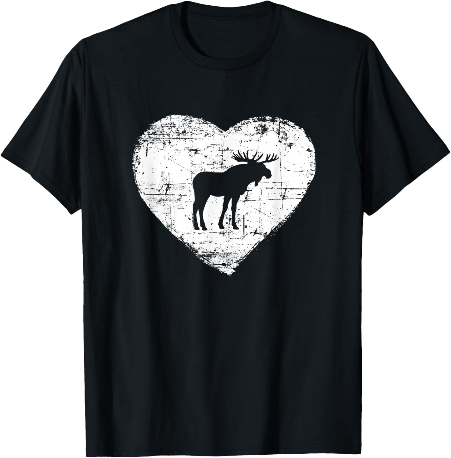 Love Moose Shirt | Moose Heart T-Shirt - T-Shirt | Black