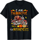 Biker Thanksgiving Costume Thankful For Motorcycles Funny Turkey Riding Motorcycle - Black, -Adults, Short Sleeve, , Thanksgiving, Halloween T-Shirt - T-Shirt | Black