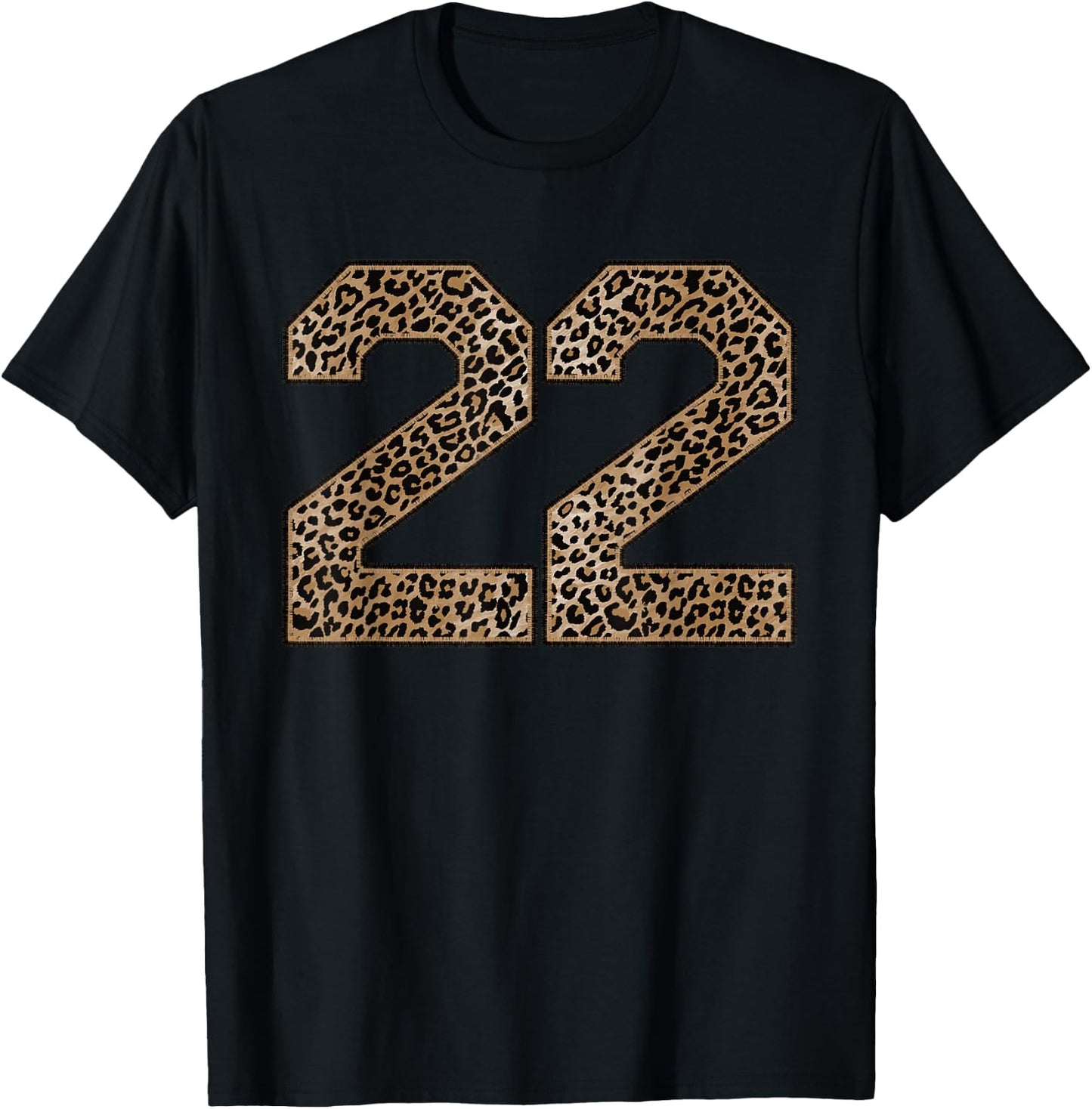 Leopard Number 22 Athlete Sports Jersey Supporter Fanwear T-Shirt - T-Shirt | Black