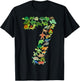 Kids 7th Birthday Sea Turtle Tortoise Themed 7 Years Old Boy T-Shirt - T-Shirt | Black