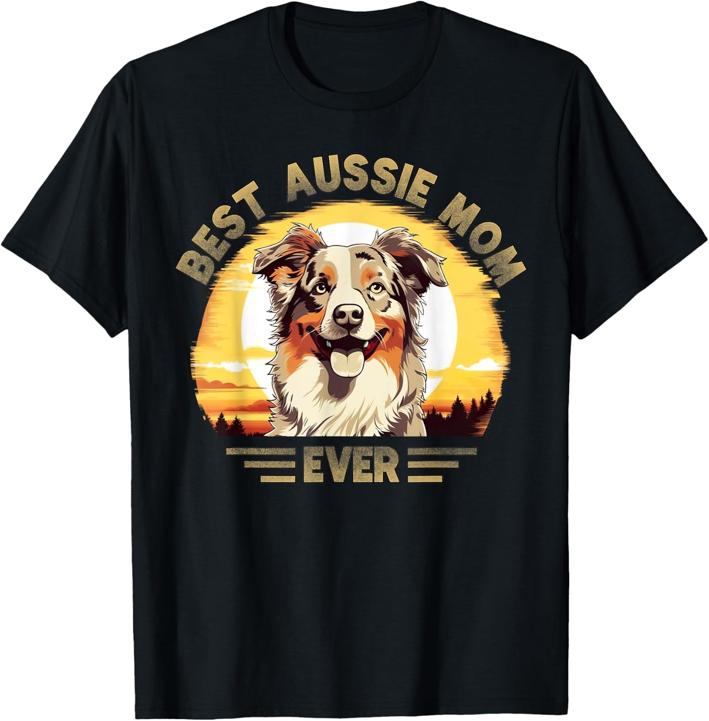 Aussie Mom Australian Shepherd T-Shirt - T-Shirt | Black