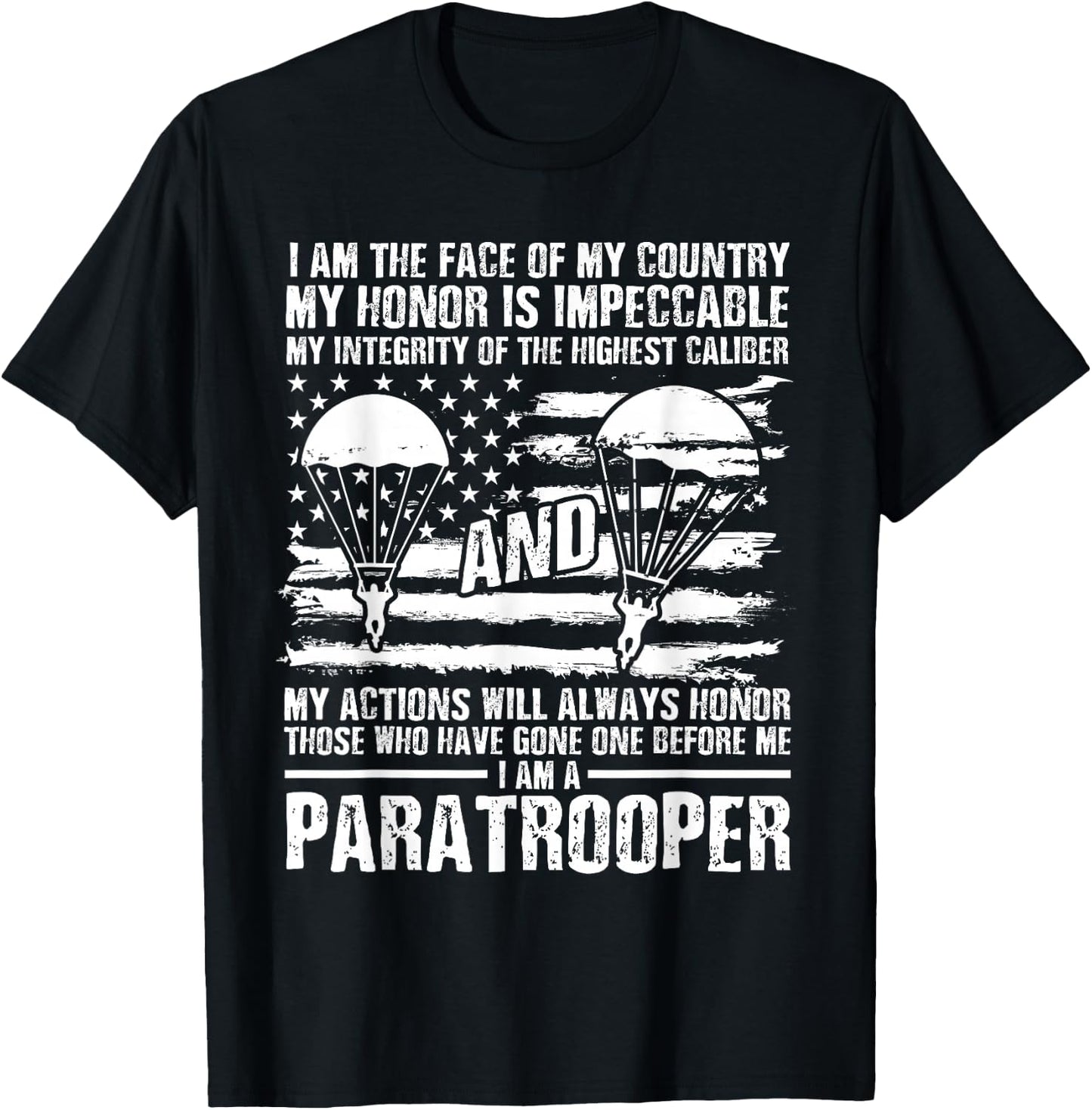 Paratrooper 82nd Airborne Division Veterans Day Soldier T-Shirt - T-Shirt | Black
