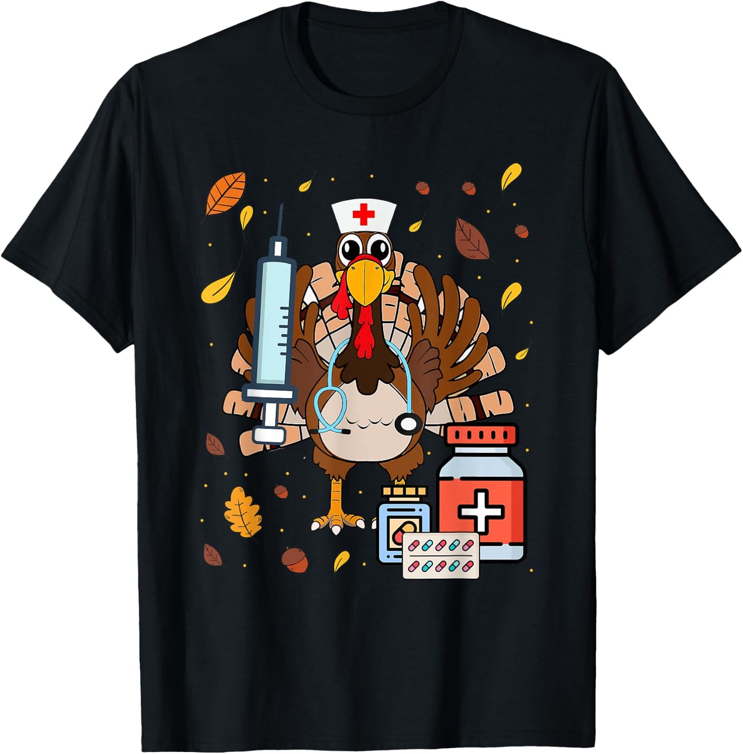Nurse Thanksgiving Gifts Thanksgiving Nurse Life T-Shirt - T-Shirt | Black
