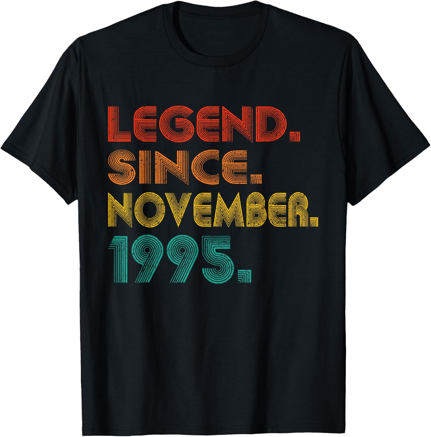 Legend Since November 1995 Birth Of Birthday 1995 Vintage T-Shirt - T-Shirt | Black