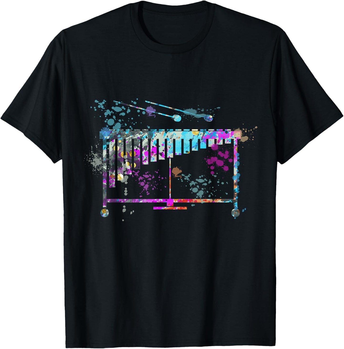 Vibraphone Instrument Silhouette Vibraphones T-Shirt - T-Shirt | Black