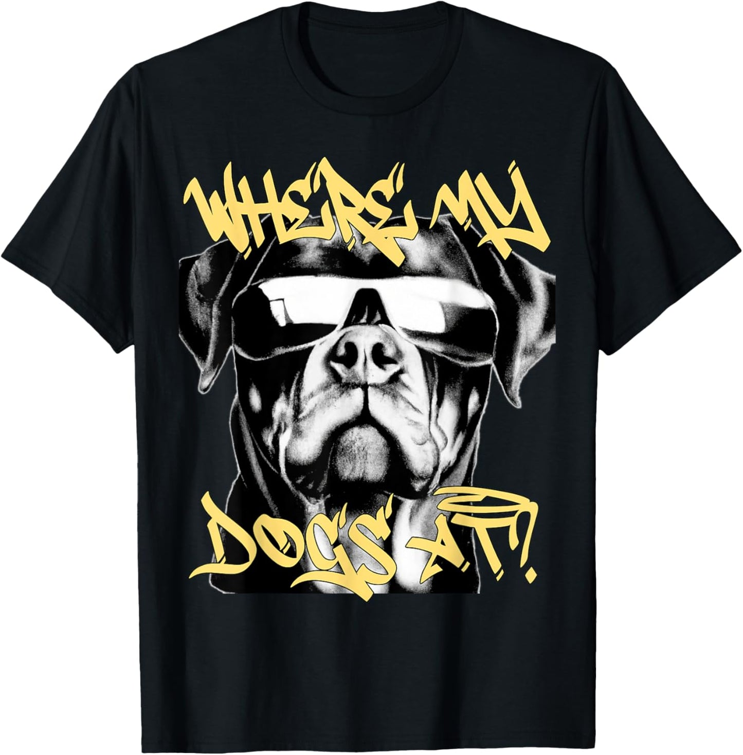 West coast rappers HIP HOP old school fashion Rottweiler T-Shirt - T-Shirt | Black