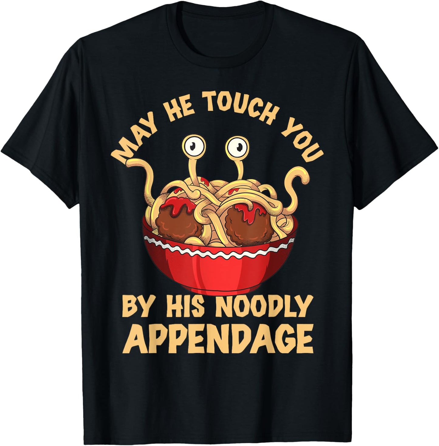 Flying Spaghetti Monster Pastafari Noodly Appendage T-Shirt - T-Shirt | Black