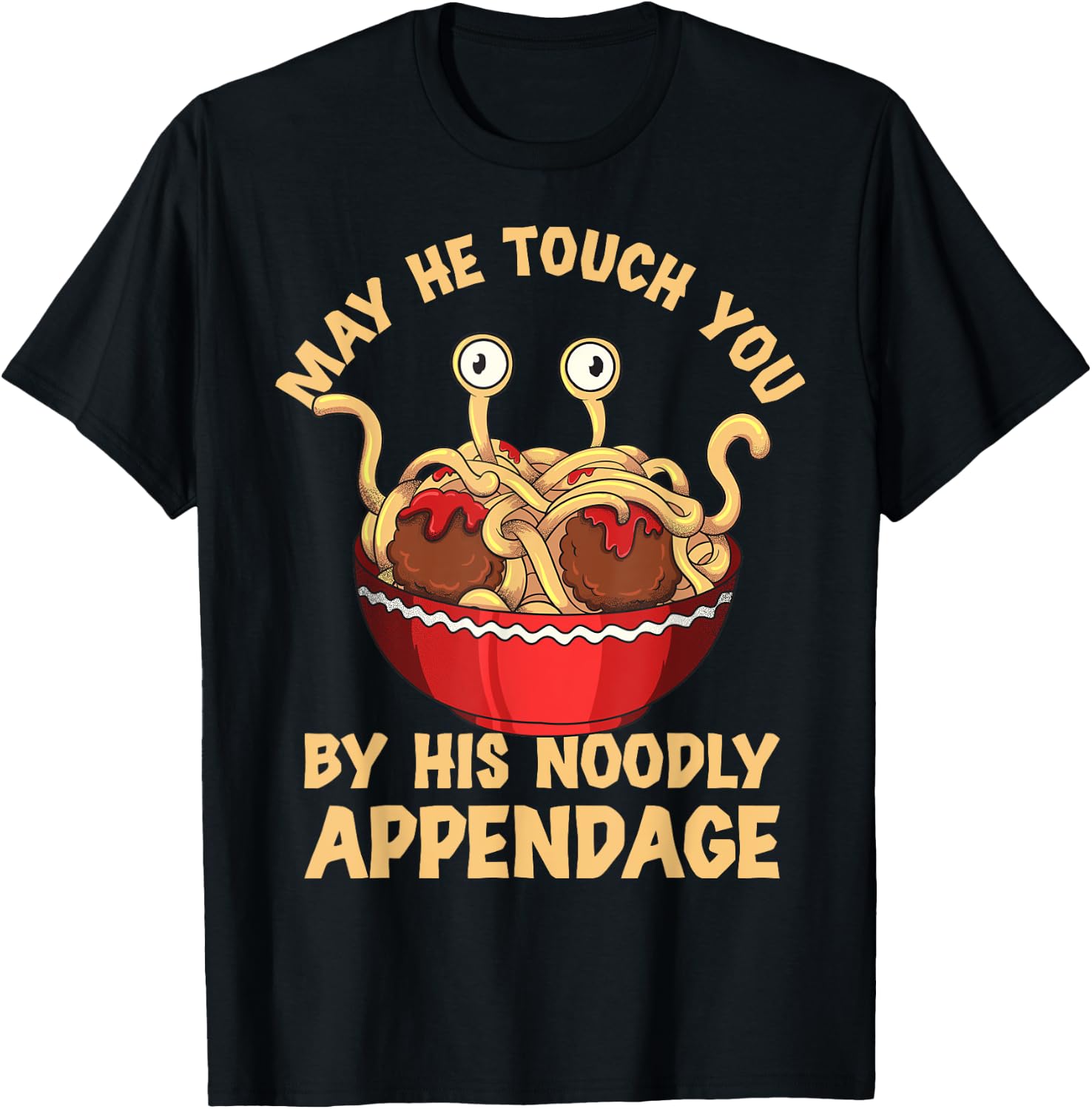 Flying Spaghetti Monster Pastafari Noodly Appendage T-Shirt - T-Shirt | Black