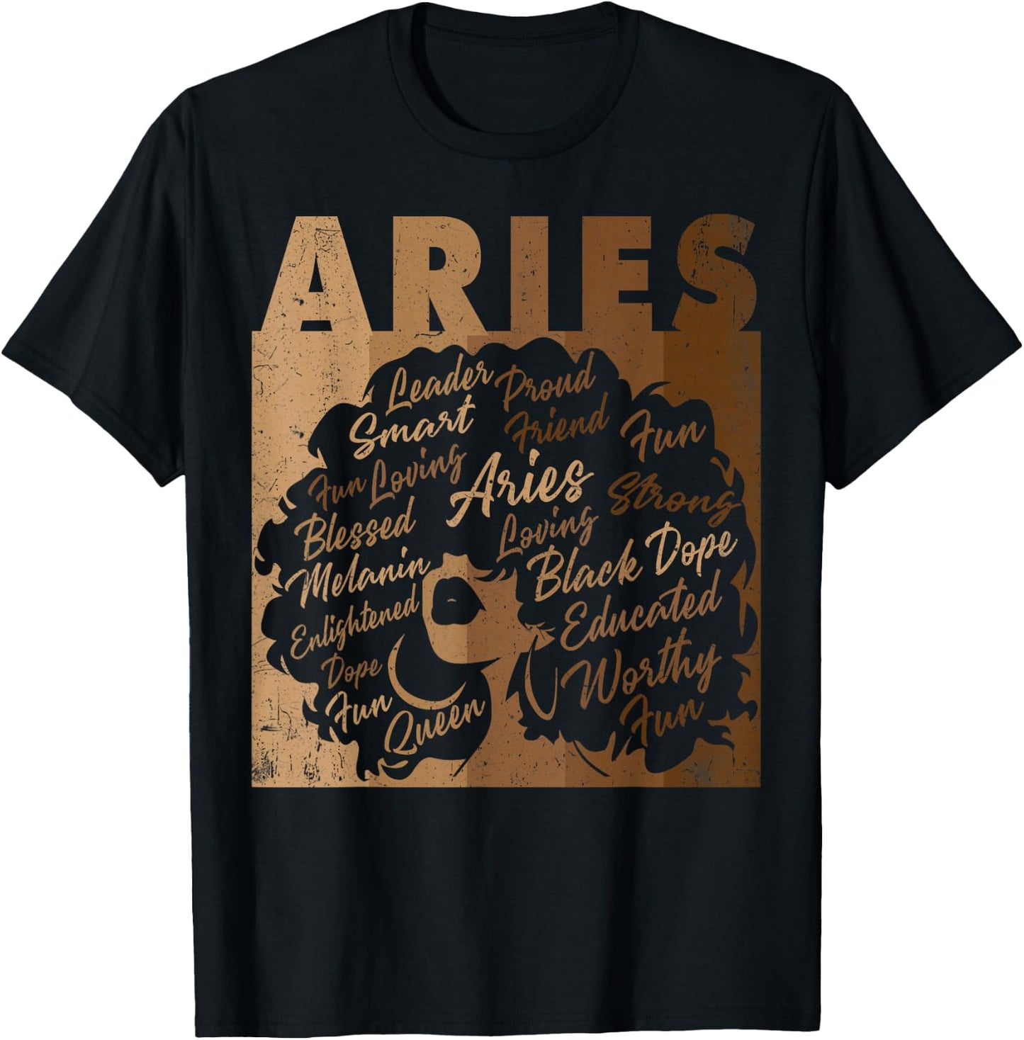 Aries Girl African American Women Melanin Birthday T-Shirt - T-Shirt | Black