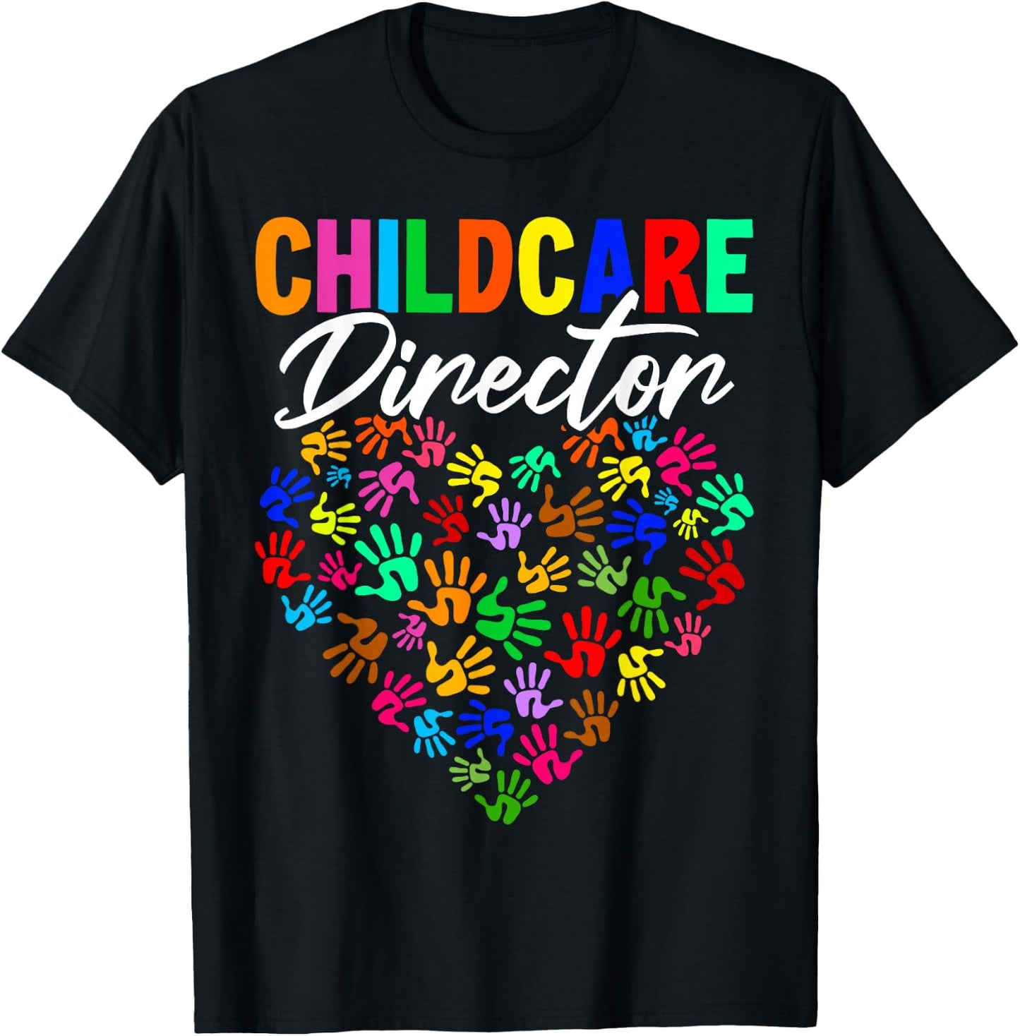Cute Childcare Director Heart T-Shirt - T-Shirt | Black