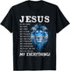 Jesus Is My God King My Lord My Savior Blue Lion Christian T-Shirt - T-Shirt | Black