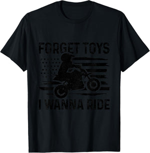 Kids Forget Toys I Wanna Ride Motocross Dirt Bike Boys MX Racing T-Shirt - T-Shirt | Black