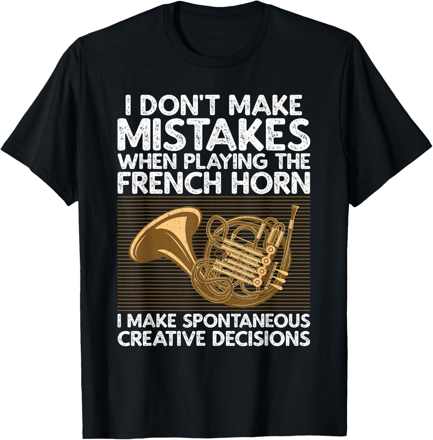 Funny French Horn Art Women Hornist Instrument Lover T-Shirt - T-Shirt | Black