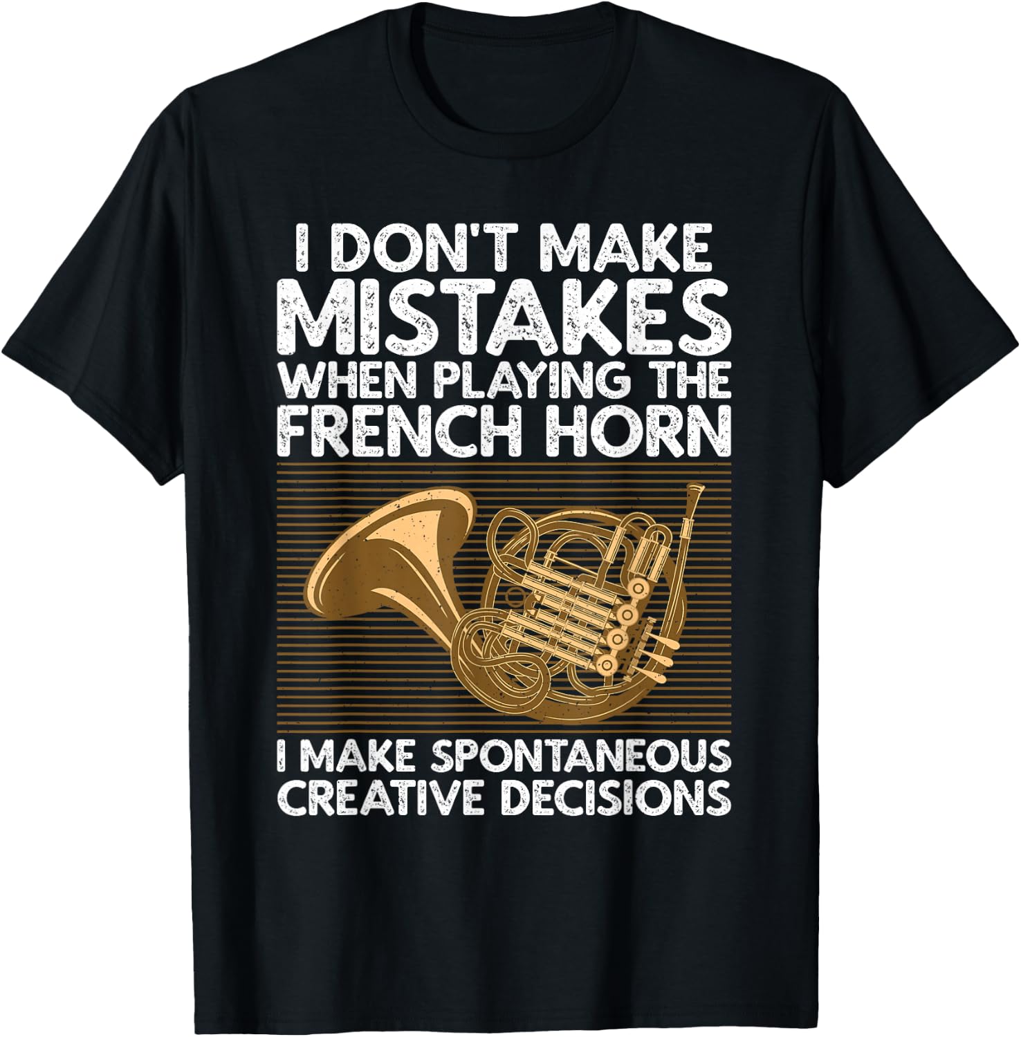 Funny French Horn Art Women Hornist Instrument Lover T-Shirt - T-Shirt | Black