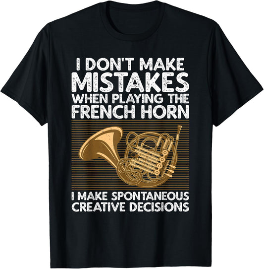 Funny French Horn Art Women Hornist Instrument Lover T-Shirt - T-Shirt | Black