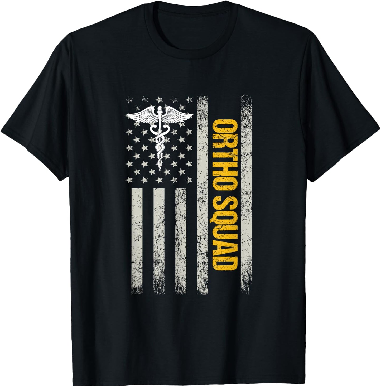 Orthopedic Surgeon Ortho Squad USA Flag Orthopedist Men T-Shirt - T-Shirt | Black