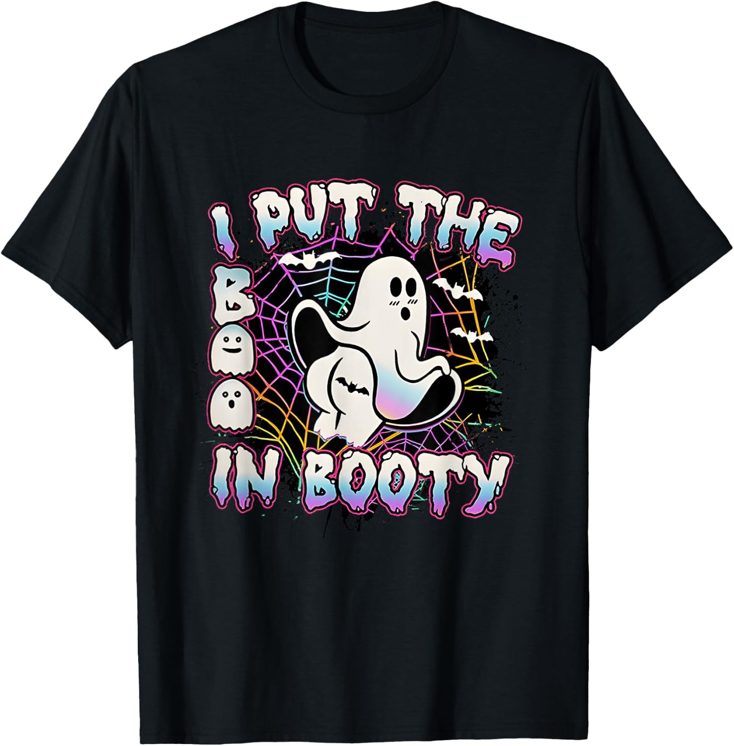I Put The Boo In Booty Funny Girls Halloween Tattoo Costume T-Shirt - T-Shirt | Black