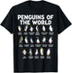 Penguins Of The World Kawaii Types Of Penguins Sea Animal T-Shirt - T-Shirt | Black