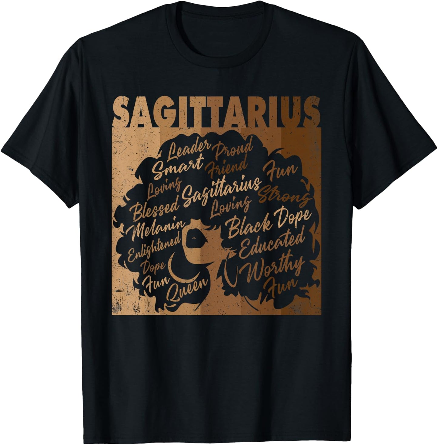 Sagittarius Girl African American Women Melanin Birthday T-Shirt - T-Shirt | Black