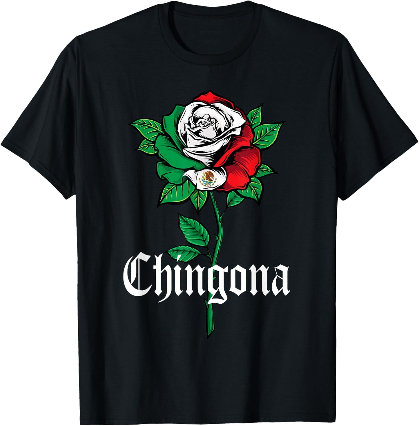 Chingona Shirt Women Girl Teen Mexico Mexican American Flag T-Shirt - T-Shirt | Black