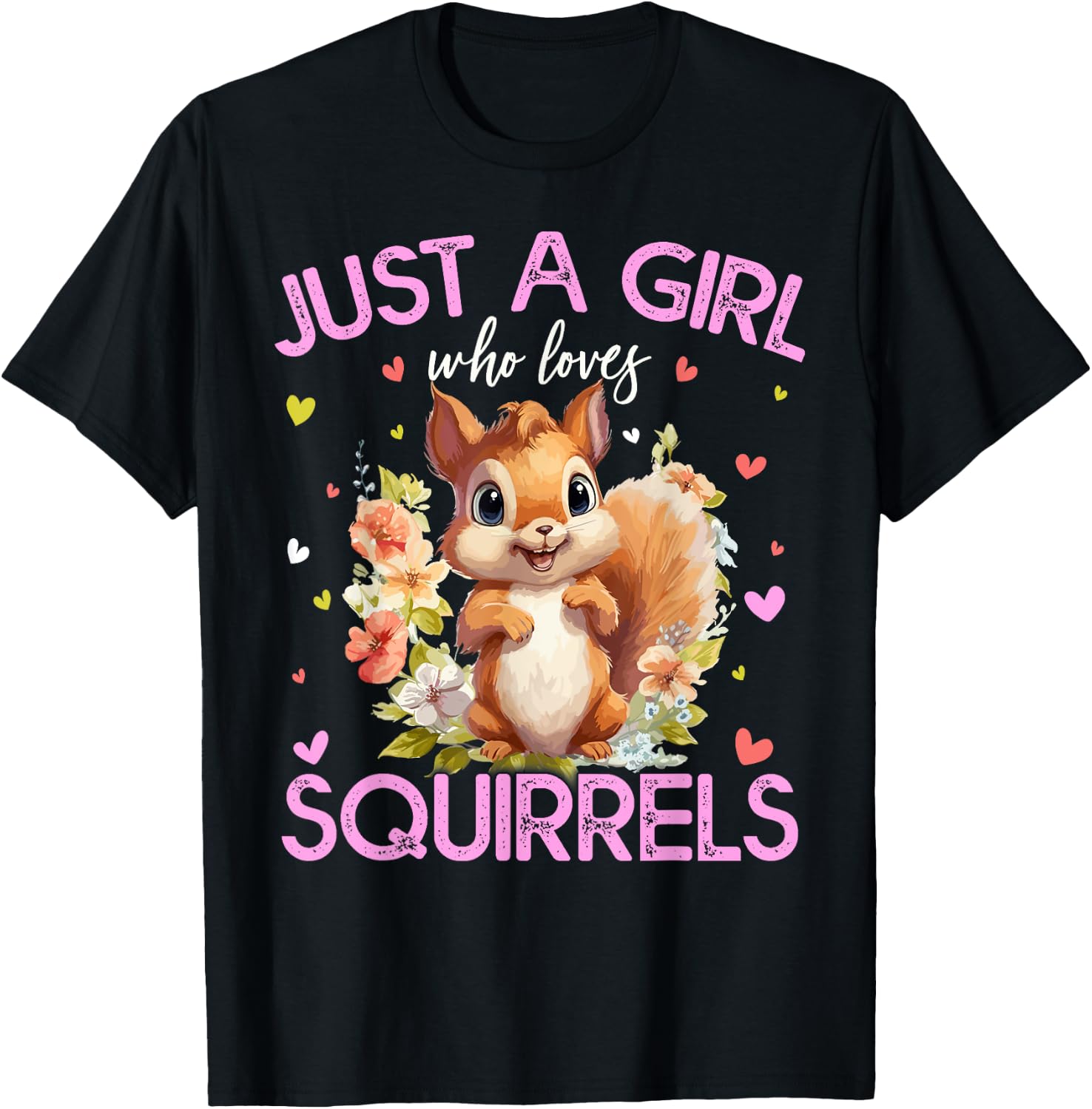Just A Girl Who Loves Squirrels Girls T-Shirt - T-Shirt | Black