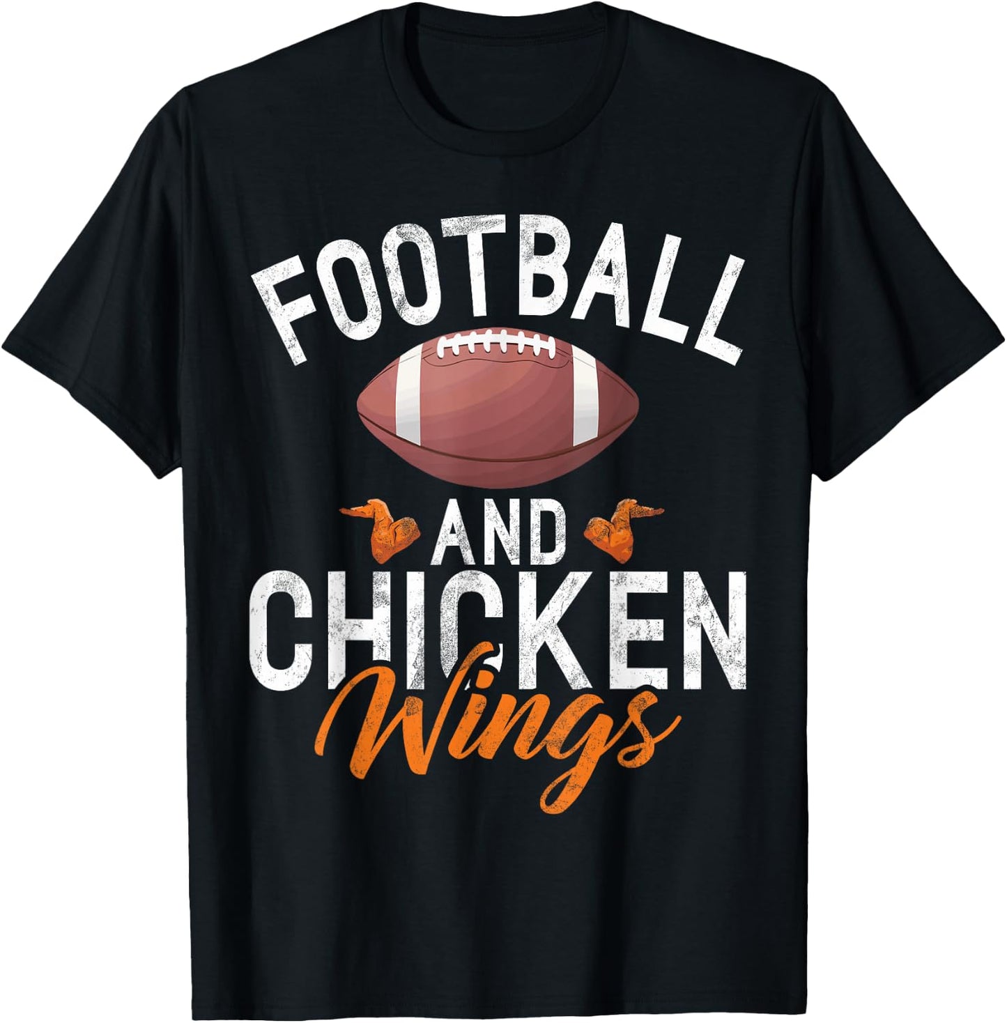 Football and Chicken Wings T-Shirt - T-Shirt | Black