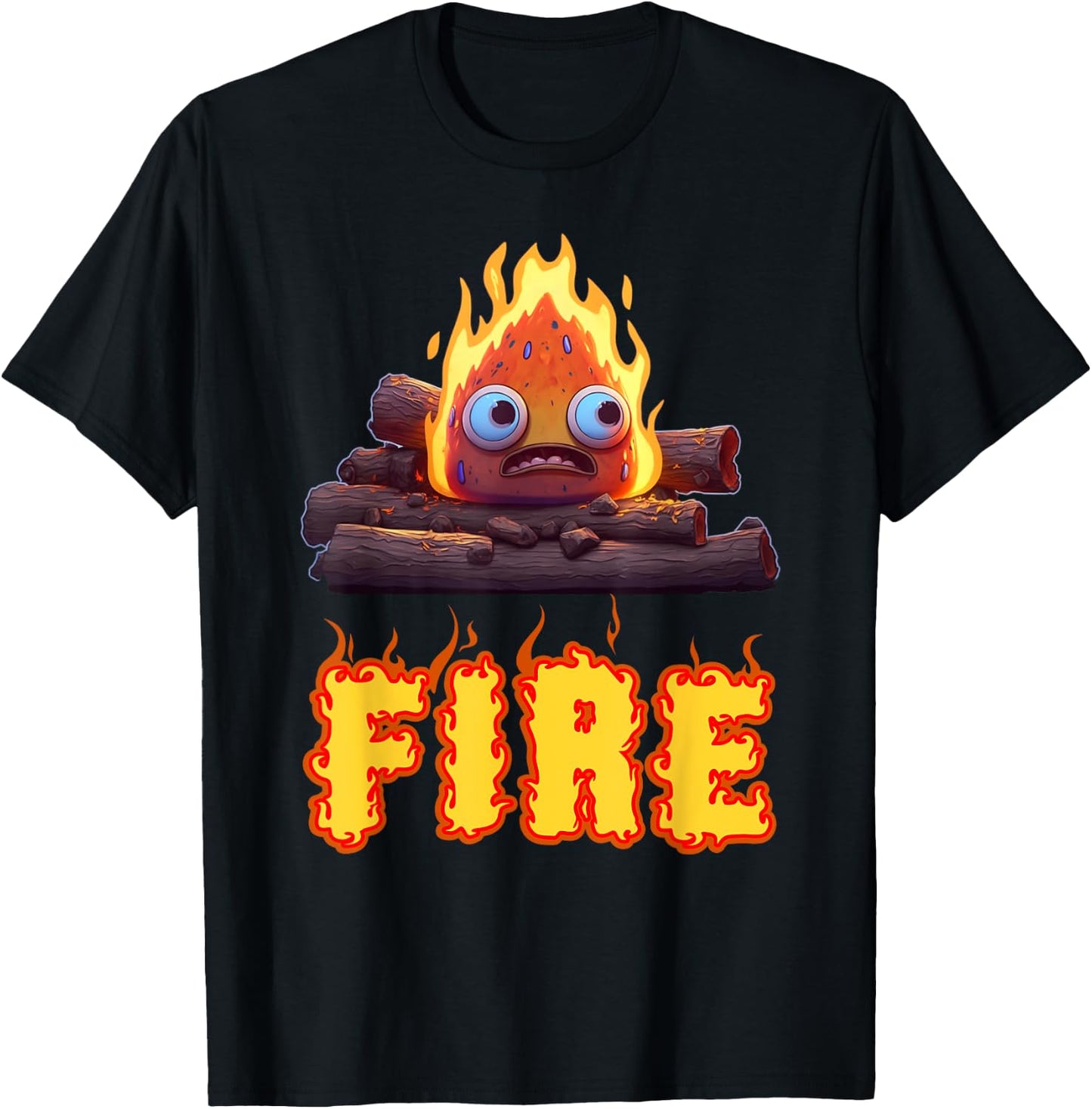 Fire Halloween Costume Fire and Ice Matching Couples T-Shirt - T-Shirt | Black