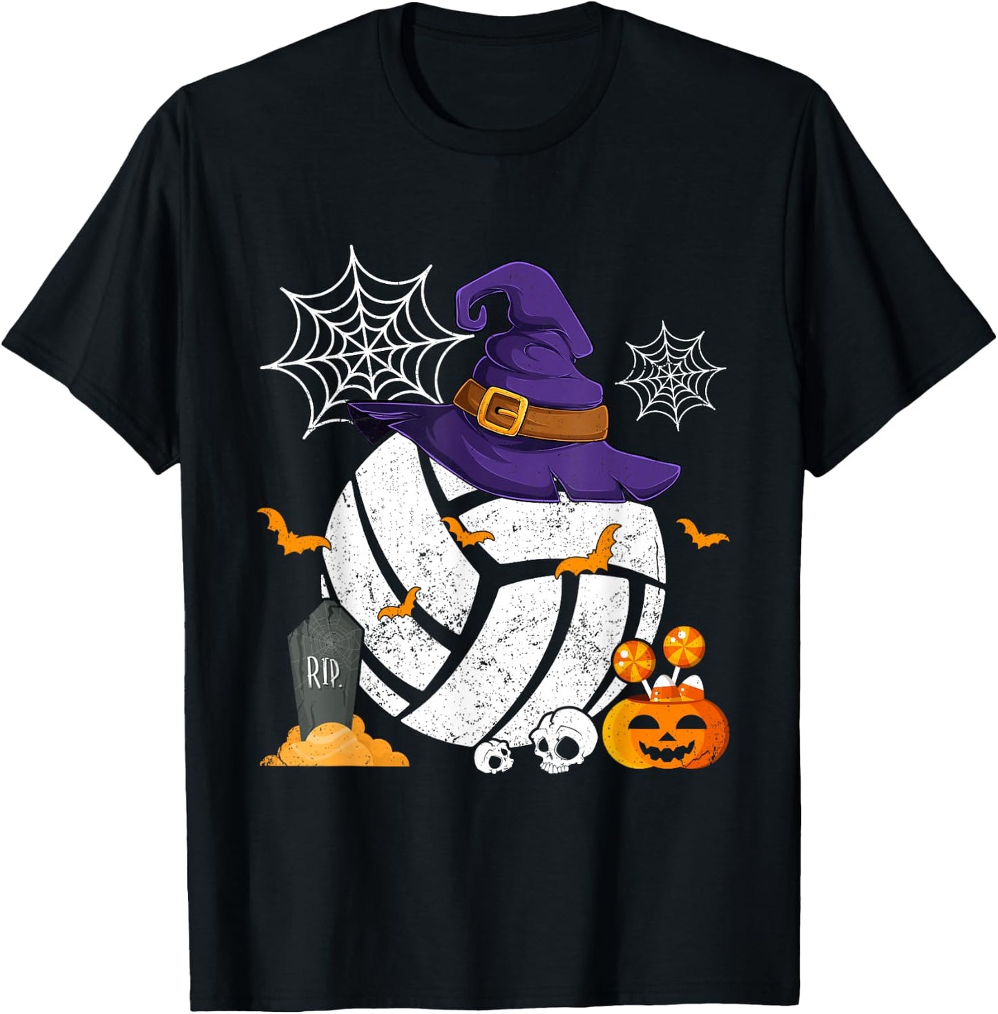 Funny Witch Volleyball Halloween Costume Volleyball Lover T-Shirt - T-Shirt | Black