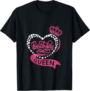 Birthday Queen Squad It's My Birthday Girls Women Matching T-Shirt - T-Shirt | Black