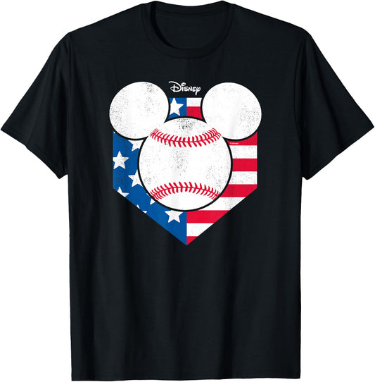 Disney - Mickey Baseball Diamond T-Shirt - T-Shirt | Black