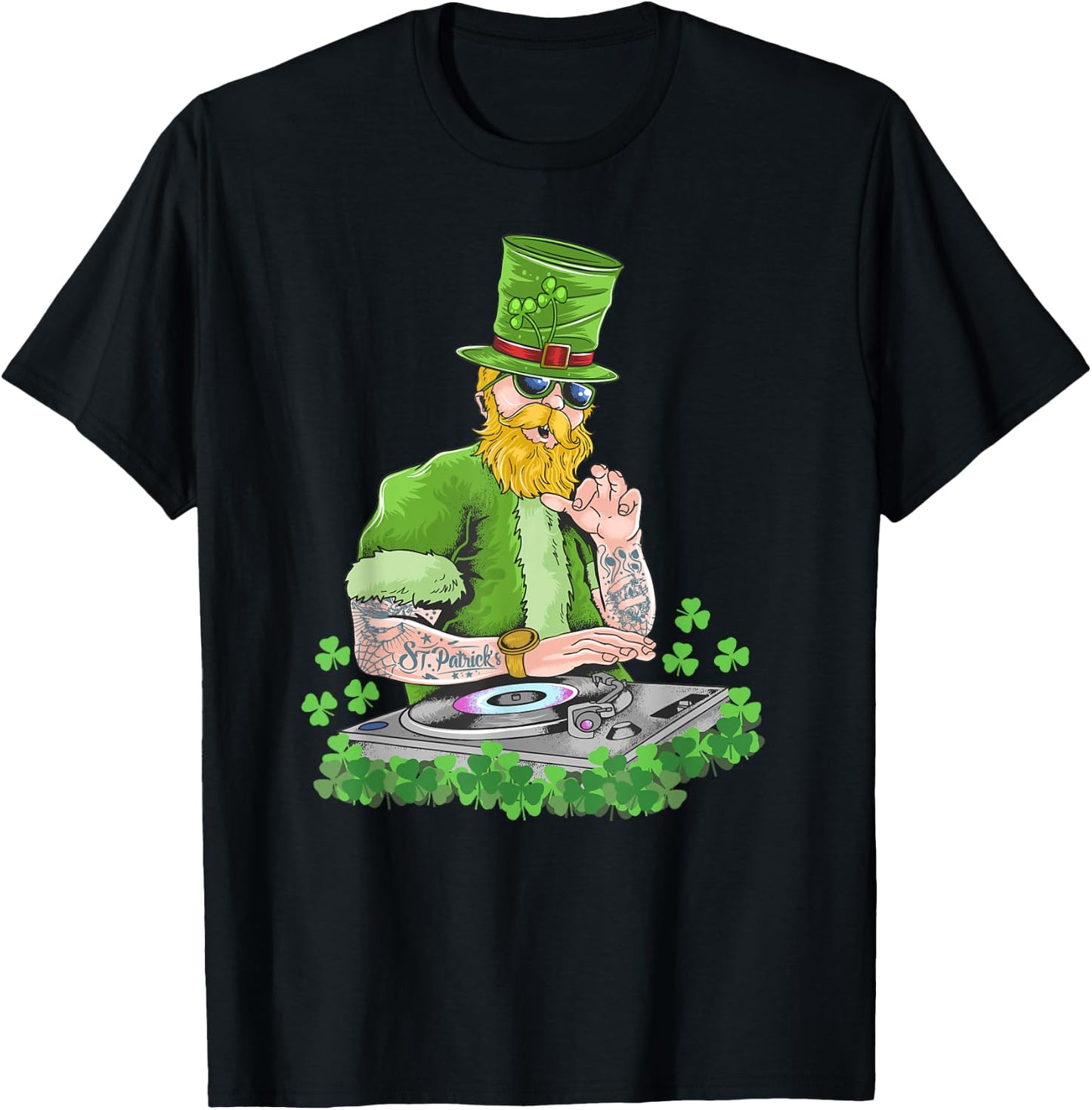 DJ Disc Jockey St. Patrick’s Day Party Djane T-Shirt - T-Shirt | Black