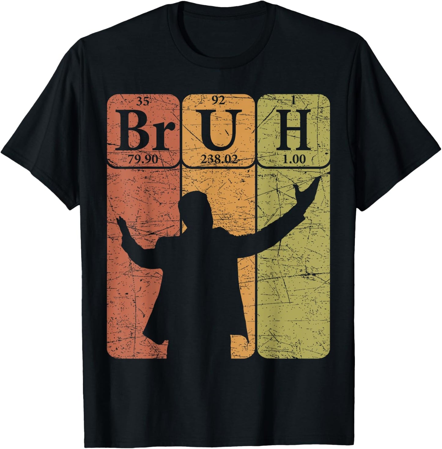Bruh Periodic Table Elements Bro Slang Bruh Meme Vintage T-Shirt - T-Shirt | Black