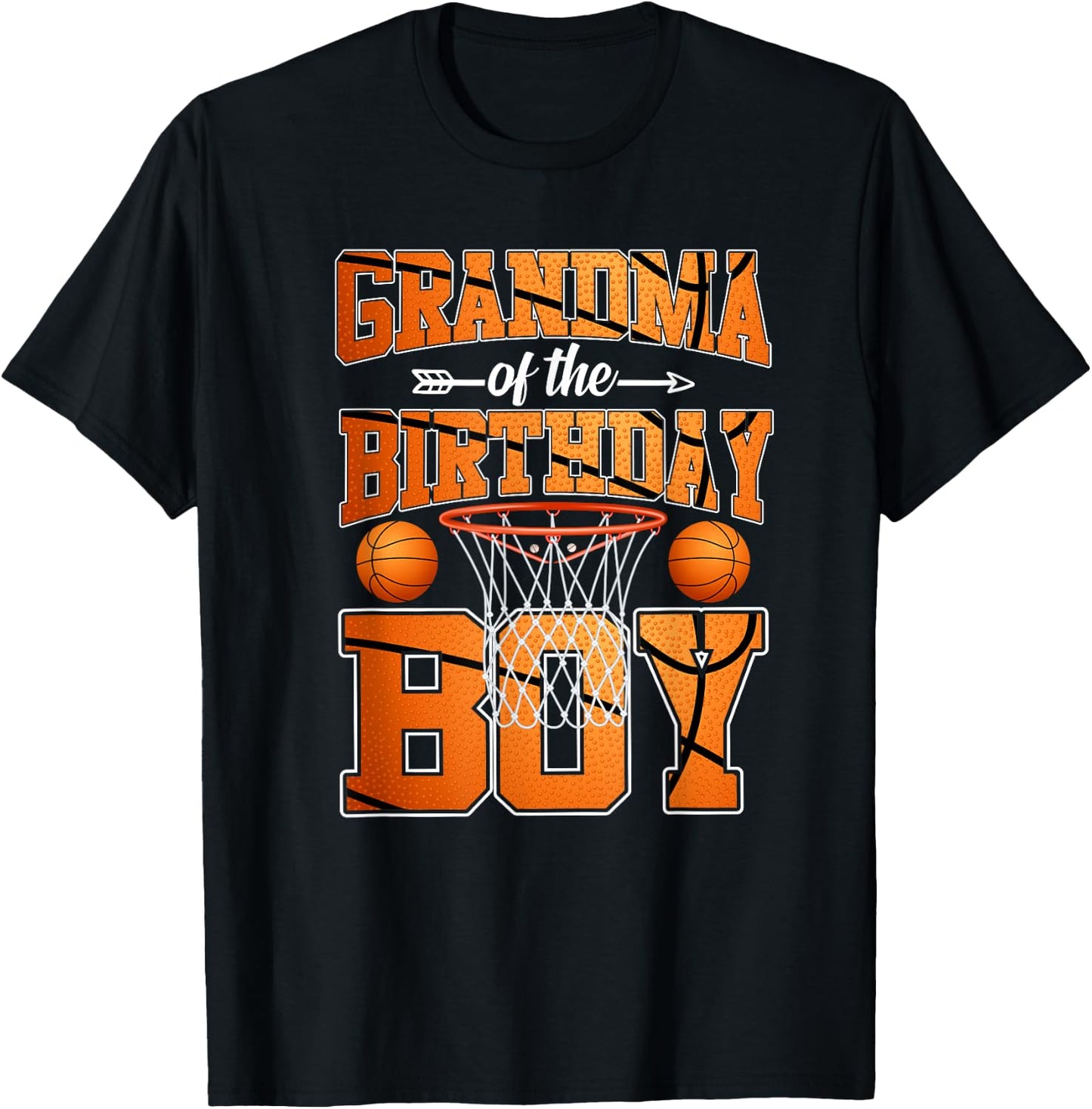Basketball Grandma Of The Birthday Boy T-Shirt - T-Shirt | Black