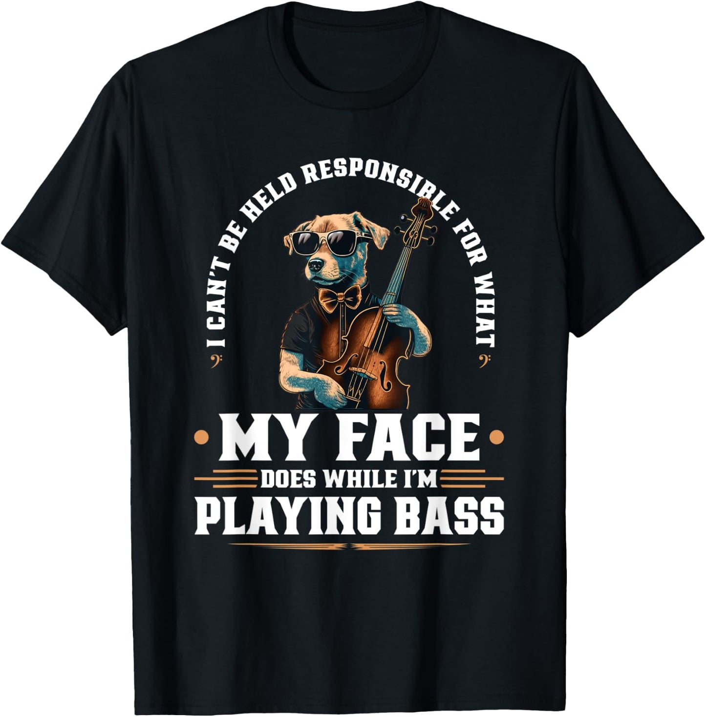 Upright Bass Player Face Quote, Jazz Dog Double Bass Fiddle Women T-Shirt - T-Shirt | Black