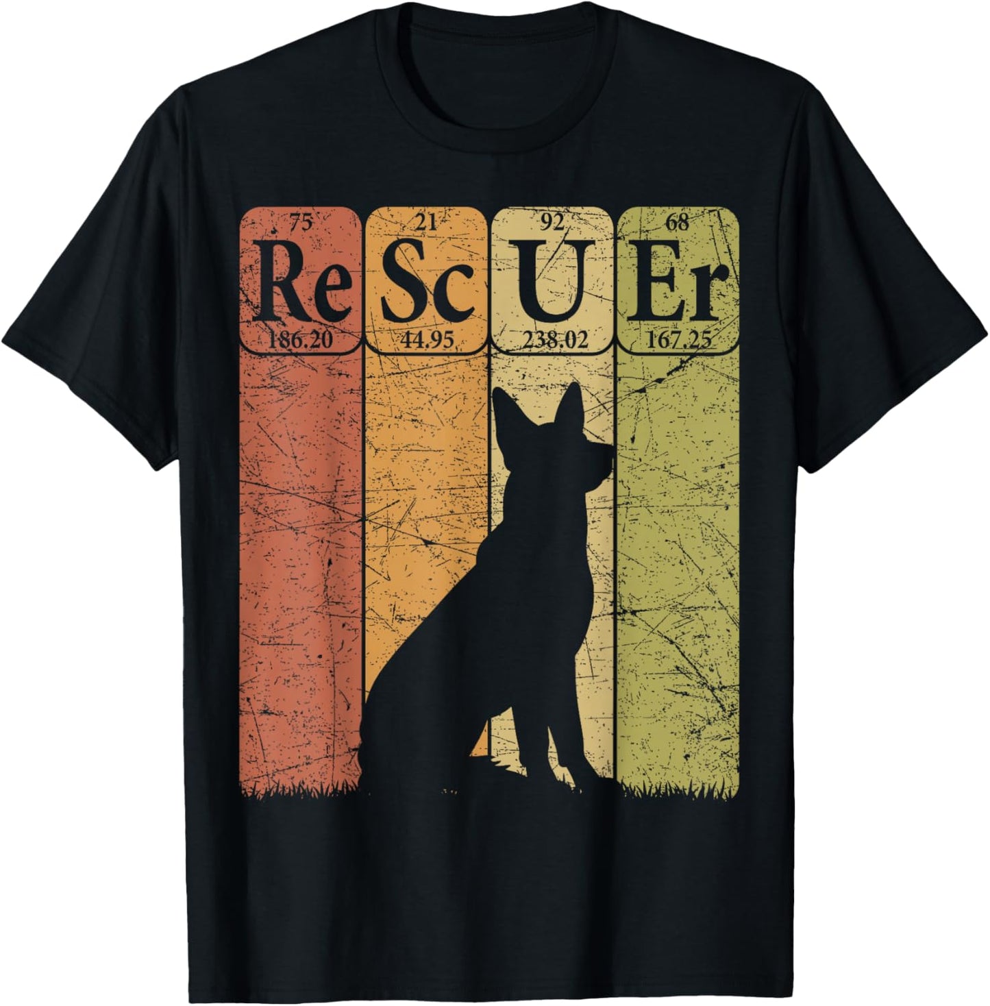 Dog Rescuer Periodic Table Elements Dog Rescue Retro T-Shirt - T-Shirt | Black