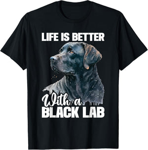 Life Is Better With A Black Lab - Dog Owner Puppy Lover Women Kids T-Shirt - T-Shirt | Black