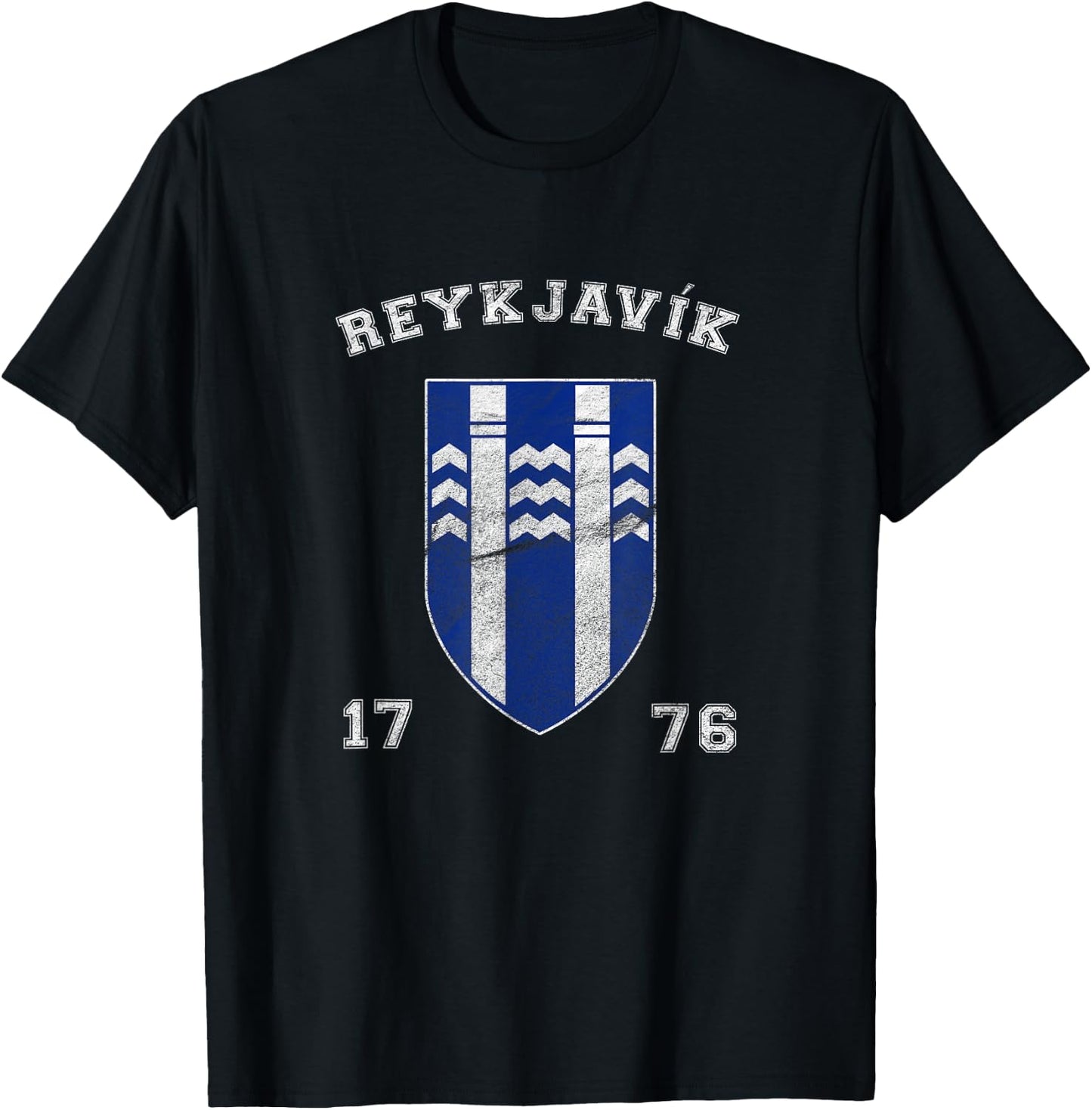 Vintage Varsity Shield Reykjavik Iceland T-Shirt - T-Shirt | Black