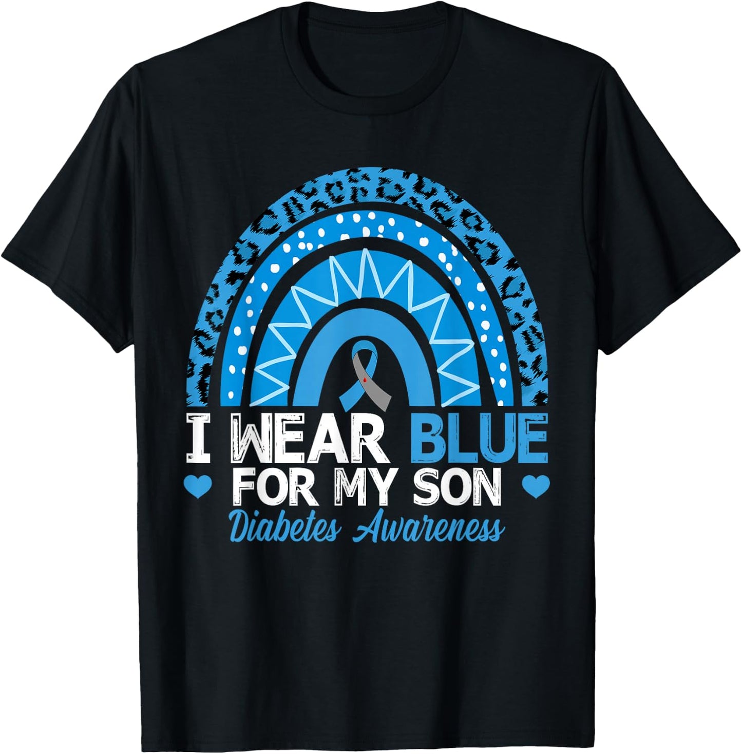 I Wear Blue For My Son Type 1 Diabetes Awareness T-Shirt - T-Shirt | Black