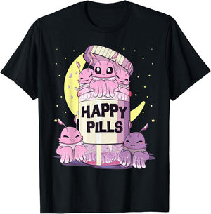 Pastel Goth Kawaii Cute Happy Pills Mothman T-Shirt - T-Shirt | Black