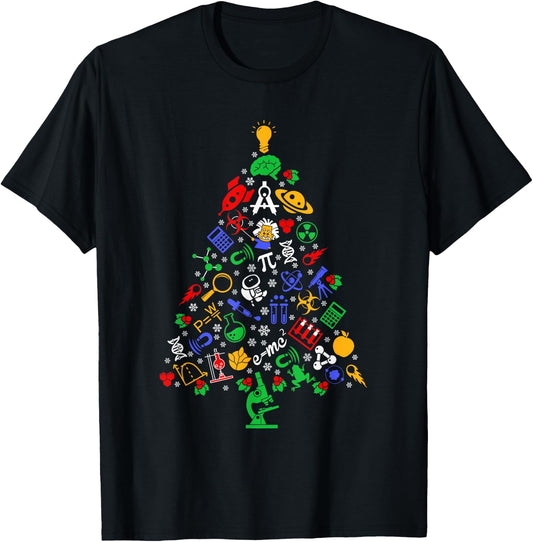 Physics Chemistry Men Women Kids Ugly Science Christmas T-Shirt - T-Shirt | Black