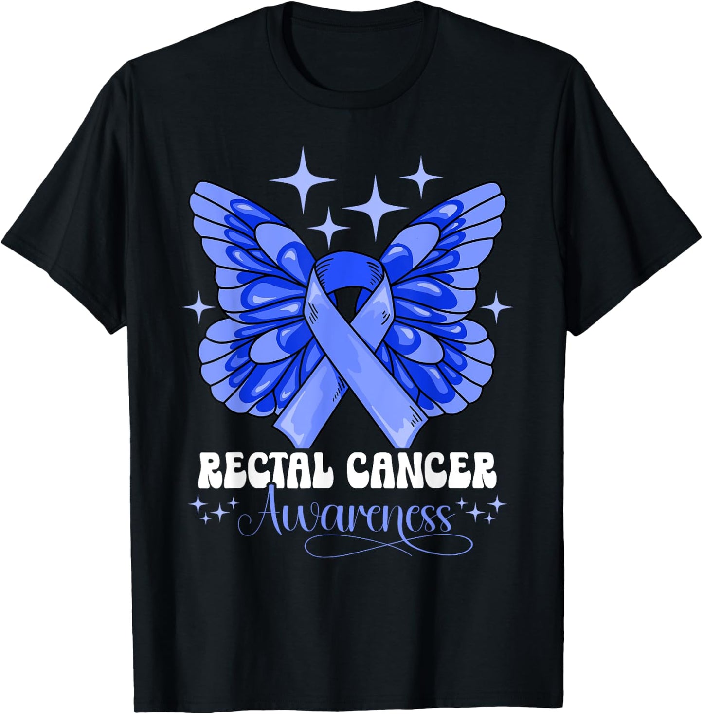 Rectal Cancer Awareness by Rectal Cancer Awareness - Men's -Adults Classic Fit Black Short Sleeve - Small - U-Neck - Modern Classic - Awareness T-Shirt - T-Shirt | Black