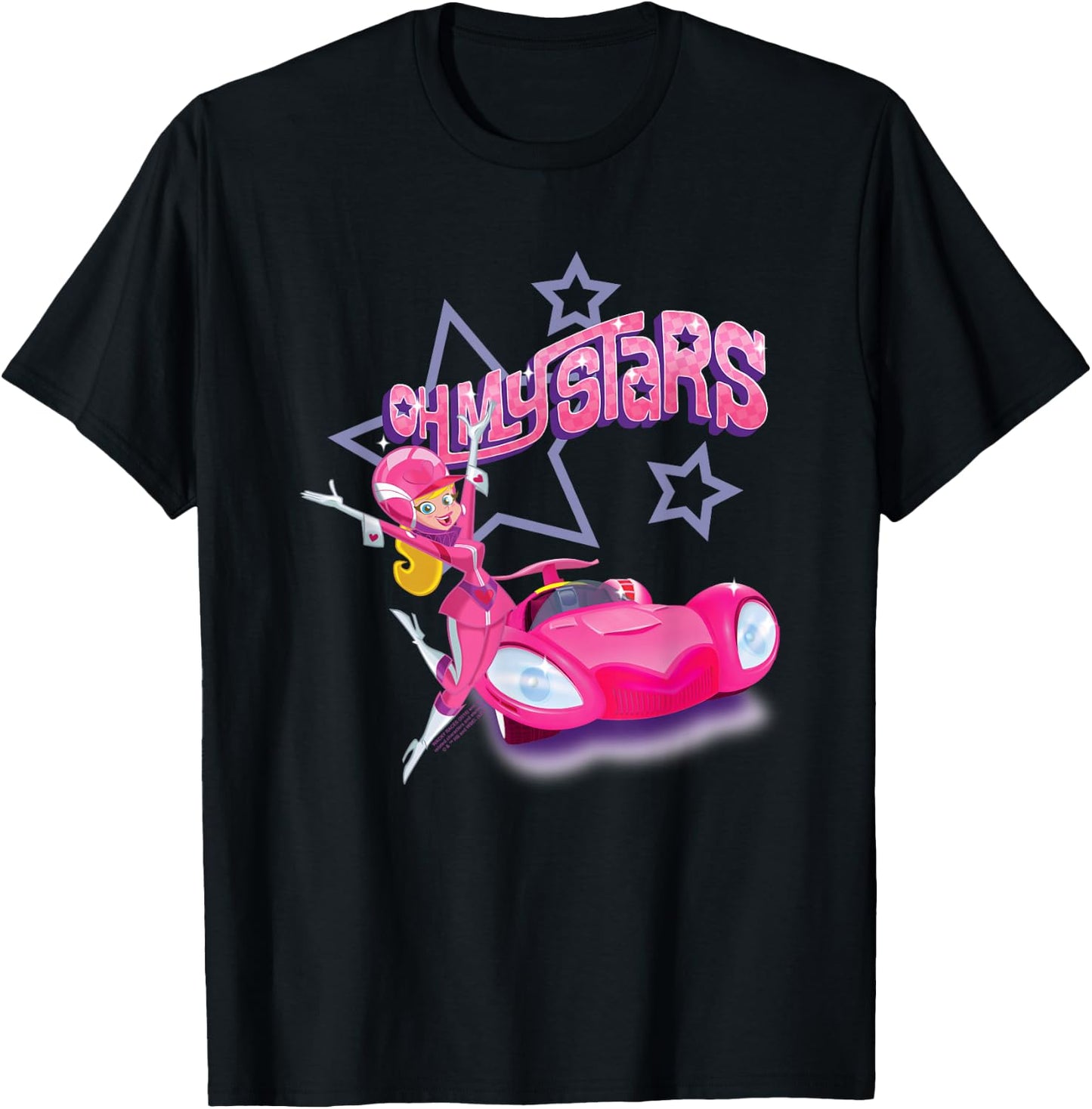 Wacky Races Penelope Pitstop Oh My Stars T-Shirt - T-Shirt | Black