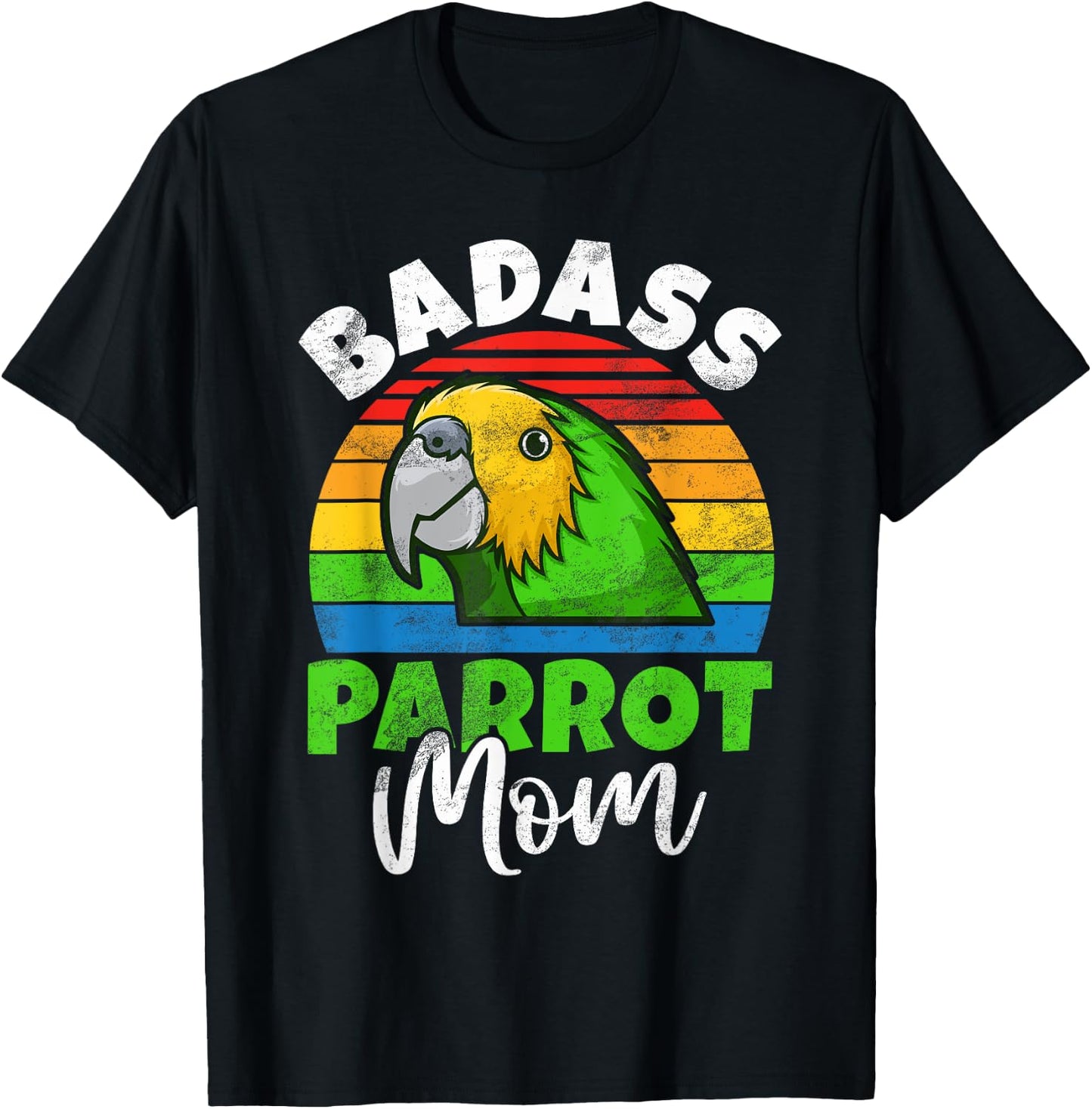 Badass Parrot Mom T-Shirt - T-Shirt | Black