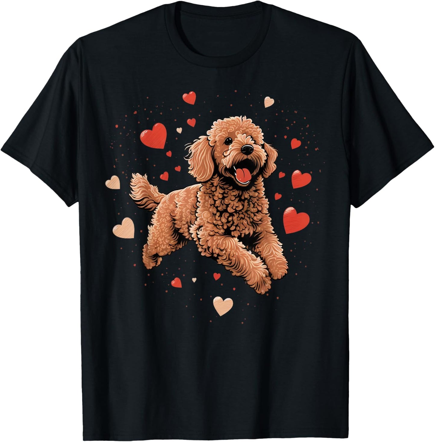 Goldendoodle Love Heart on Golden Doodle Lover T-Shirt - T-Shirt | Black