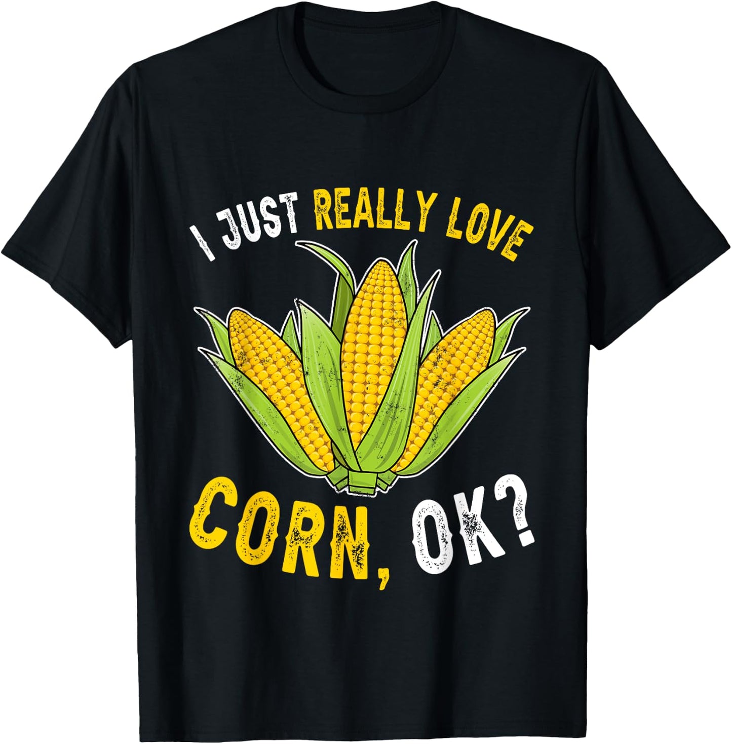 I Love Corn Cute Funny Corn On The Cob Corn Lover T-Shirt - T-Shirt | Black