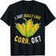 I Love Corn Cute Funny Corn On The Cob Corn Lover T-Shirt - T-Shirt | Black