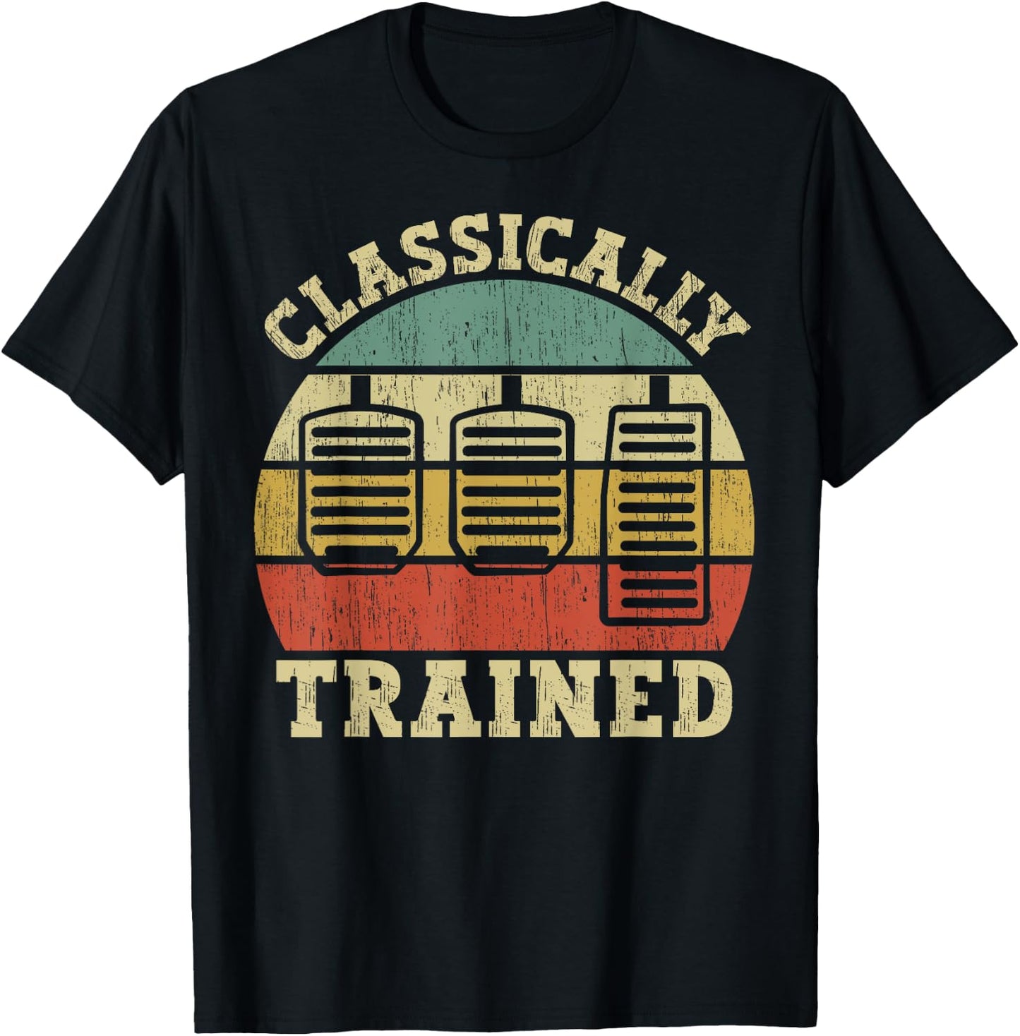 Vintage Three Pedals Classically Trained Manual Transmission T-Shirt - T-Shirt | Black