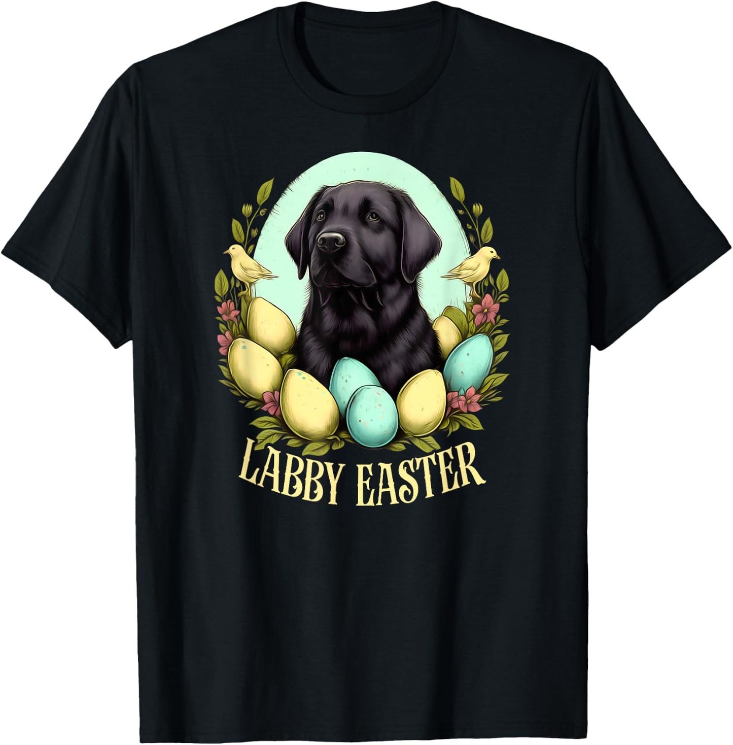 Labby Easter - Black Lab T-Shirt - T-Shirt | Black